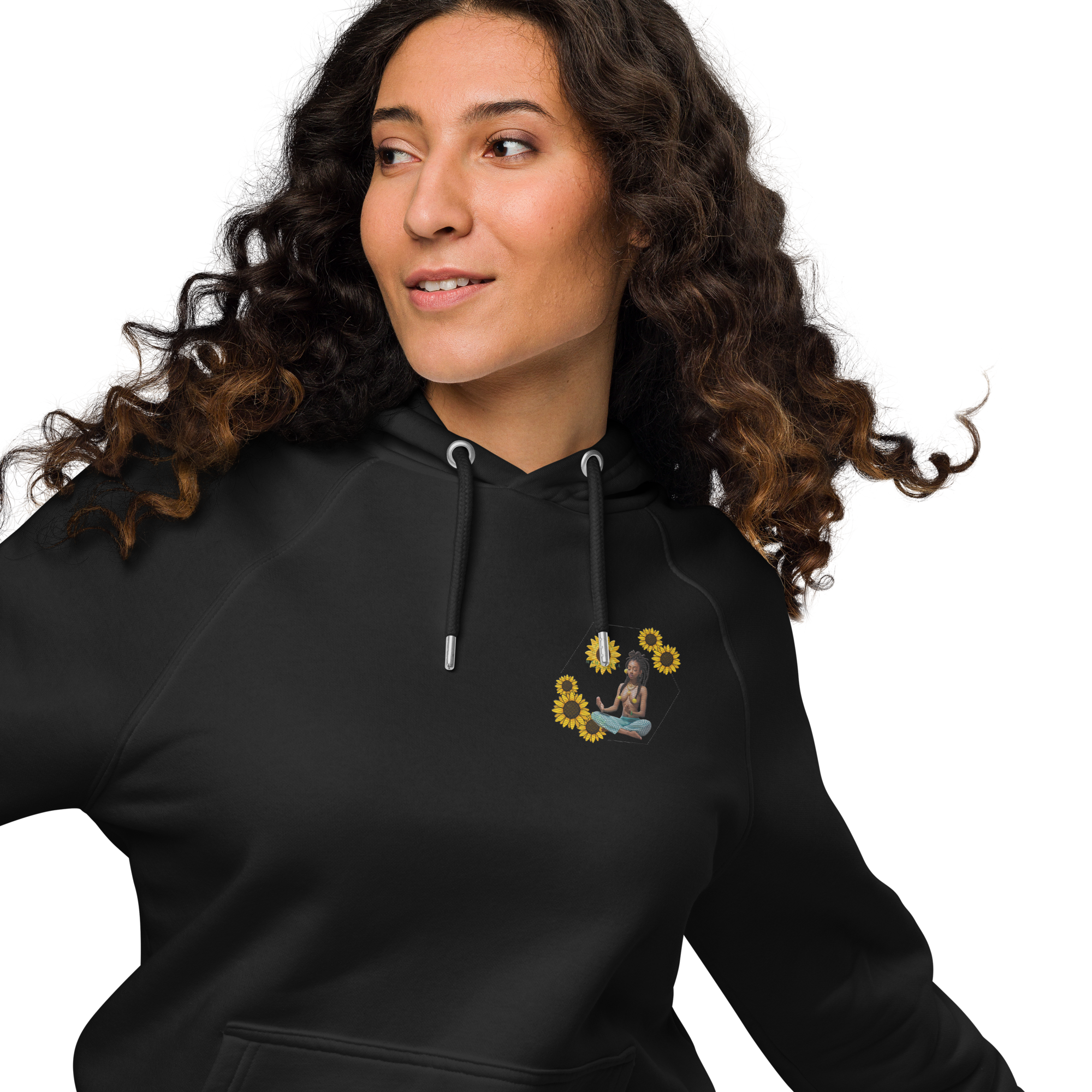 Blaque Magick Woman Embroidered Unisex Eco Raglan Hoodie