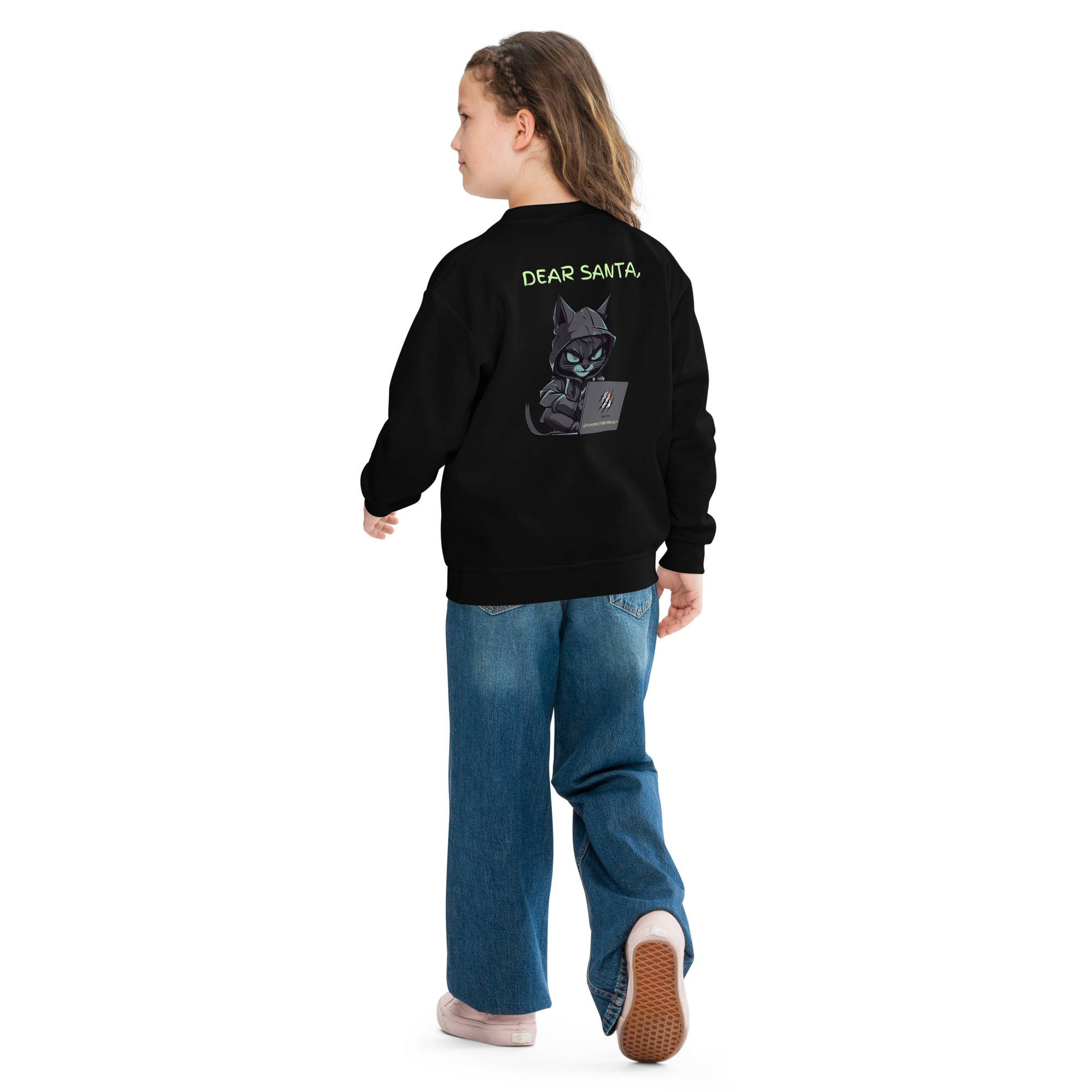Dear Santa, T. Kitty Youth Crewneck Sweatshirt