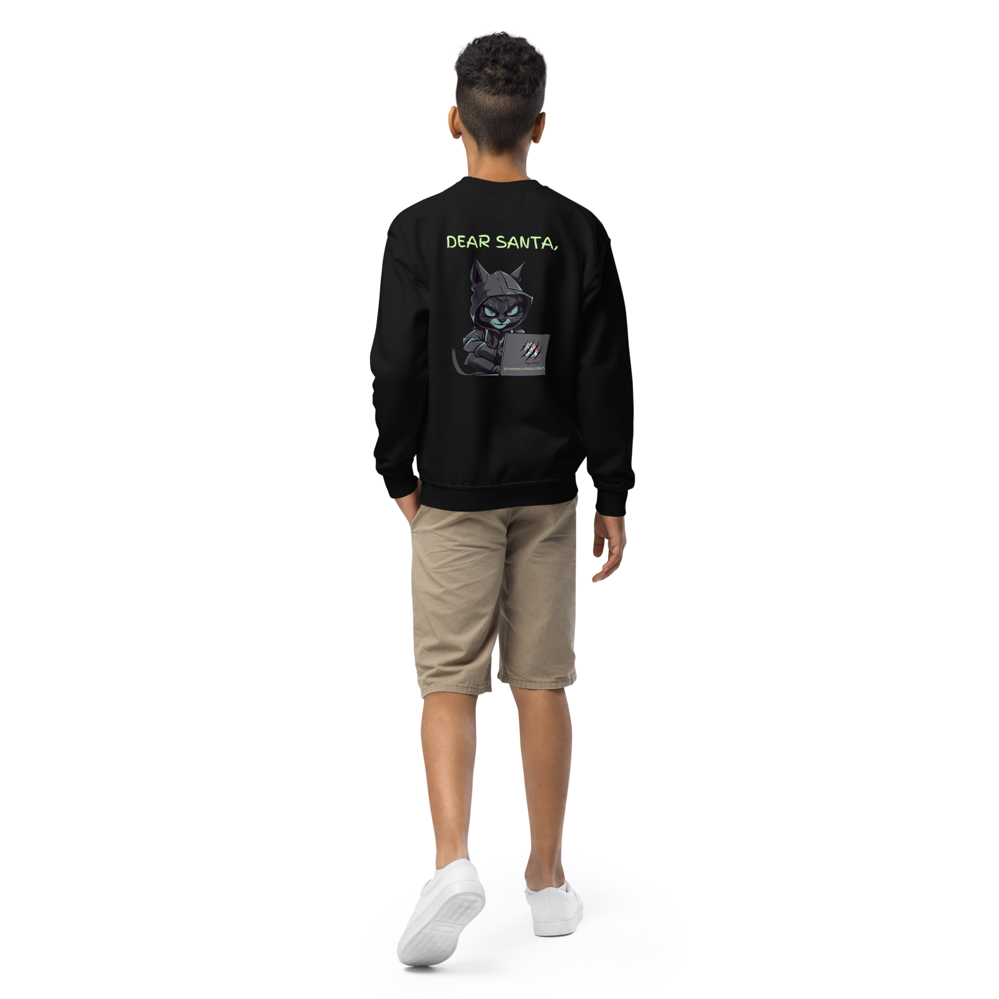 Dear Santa, T. Kitty Youth Crewneck Sweatshirt