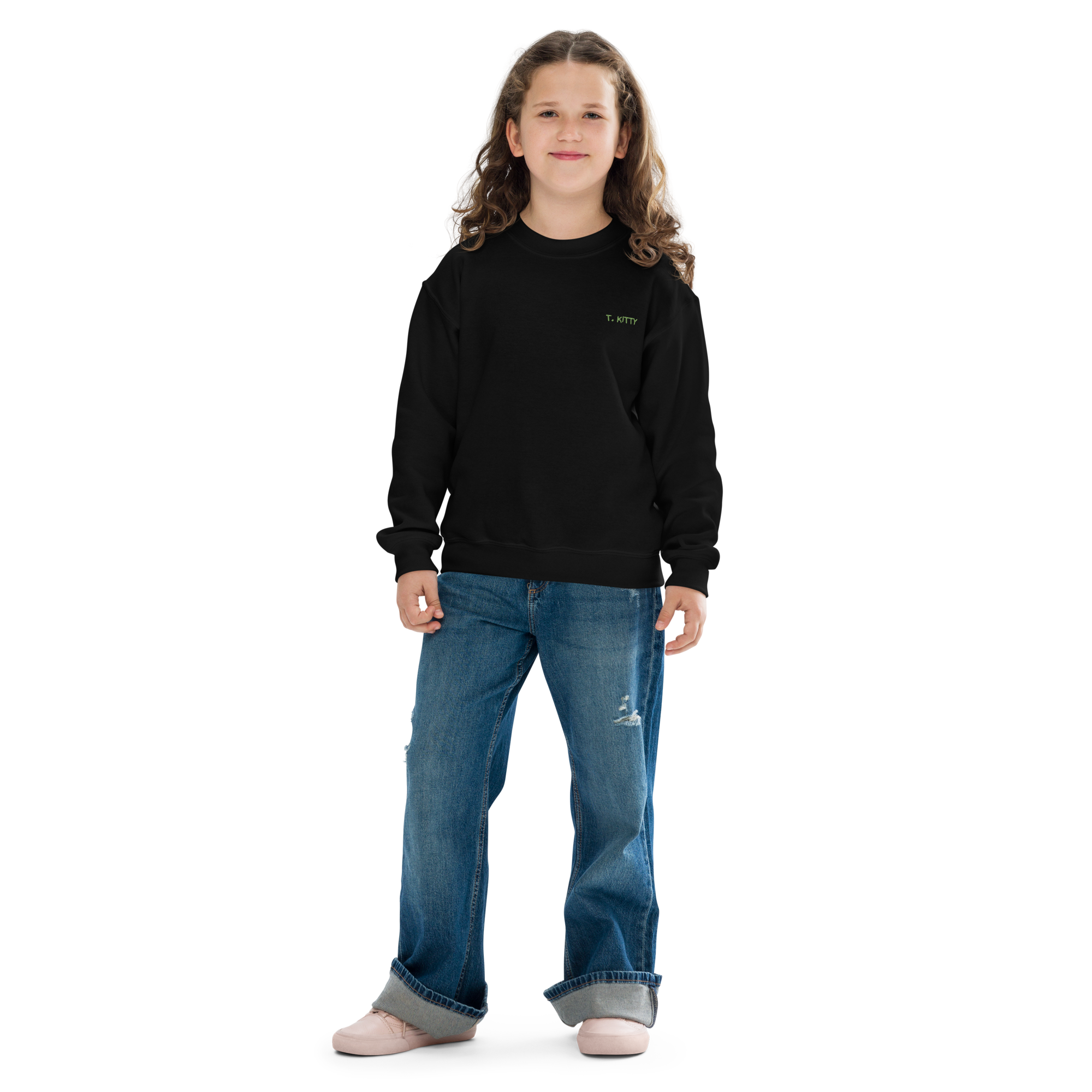 Dear Santa, T. Kitty Youth Crewneck Sweatshirt