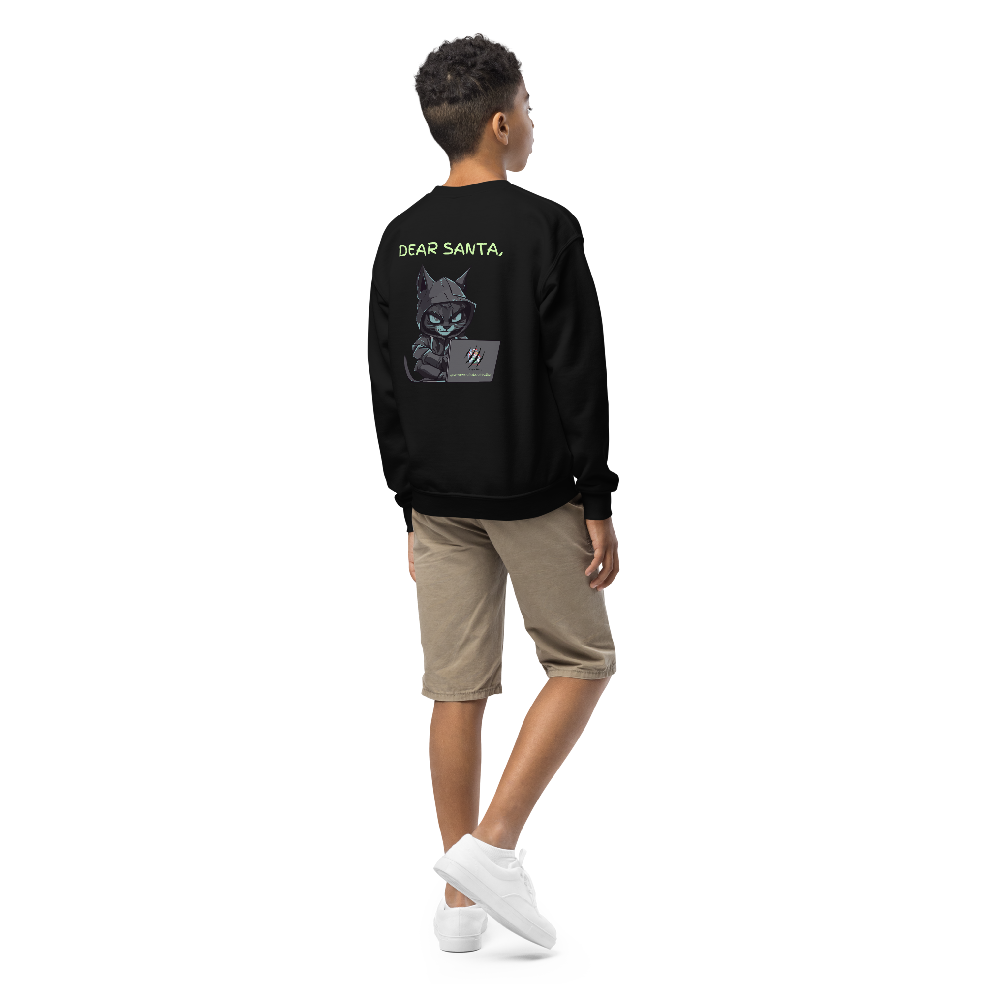 Dear Santa, T. Kitty Youth Crewneck Sweatshirt