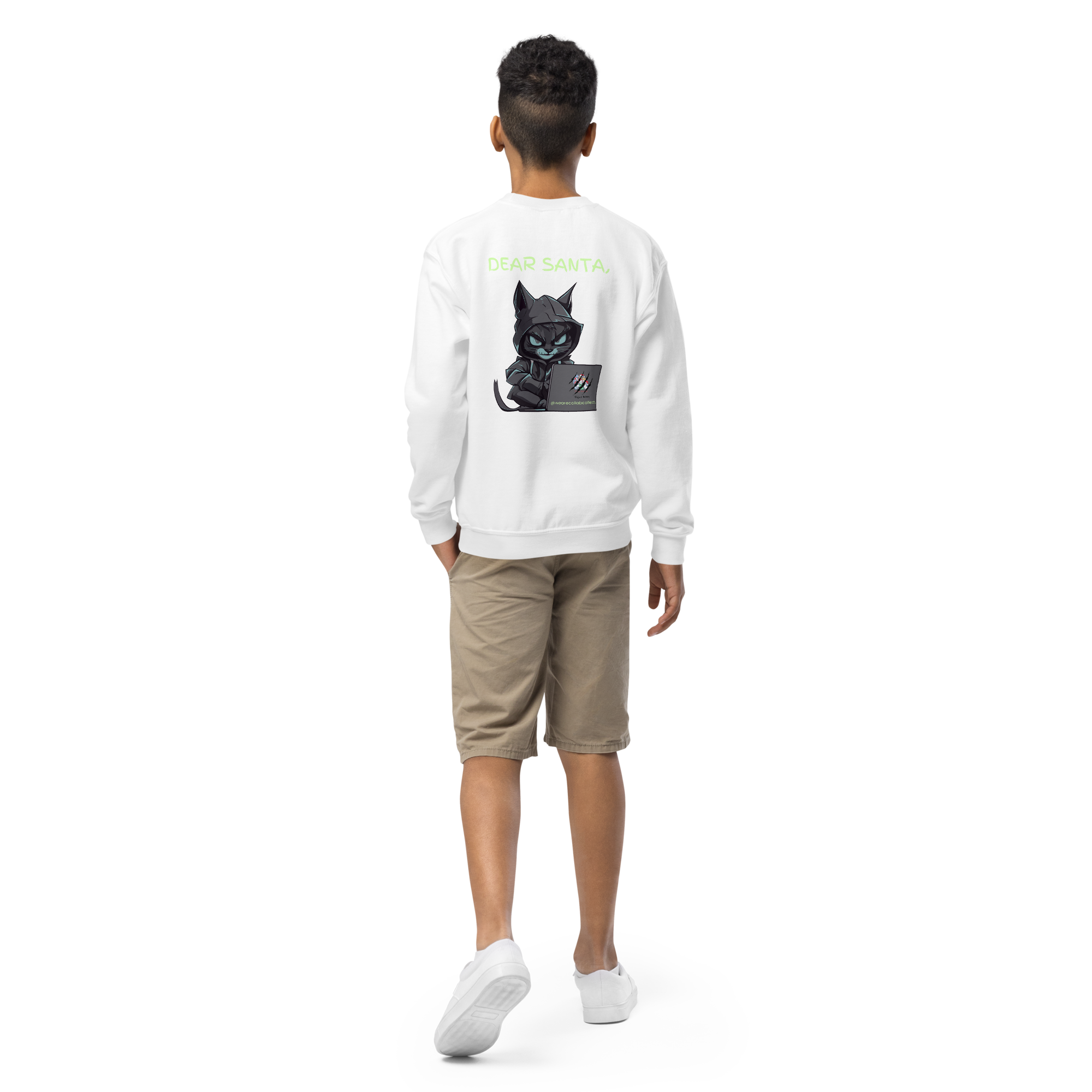 Dear Santa, T. Kitty Youth Crewneck Sweatshirt
