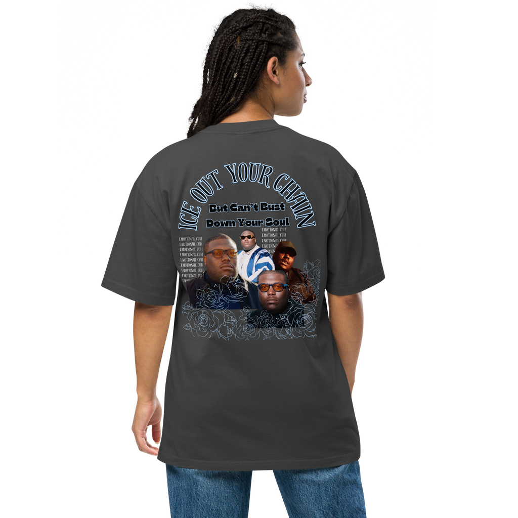 Bust Down Your Soul Oversized faded t-shirt