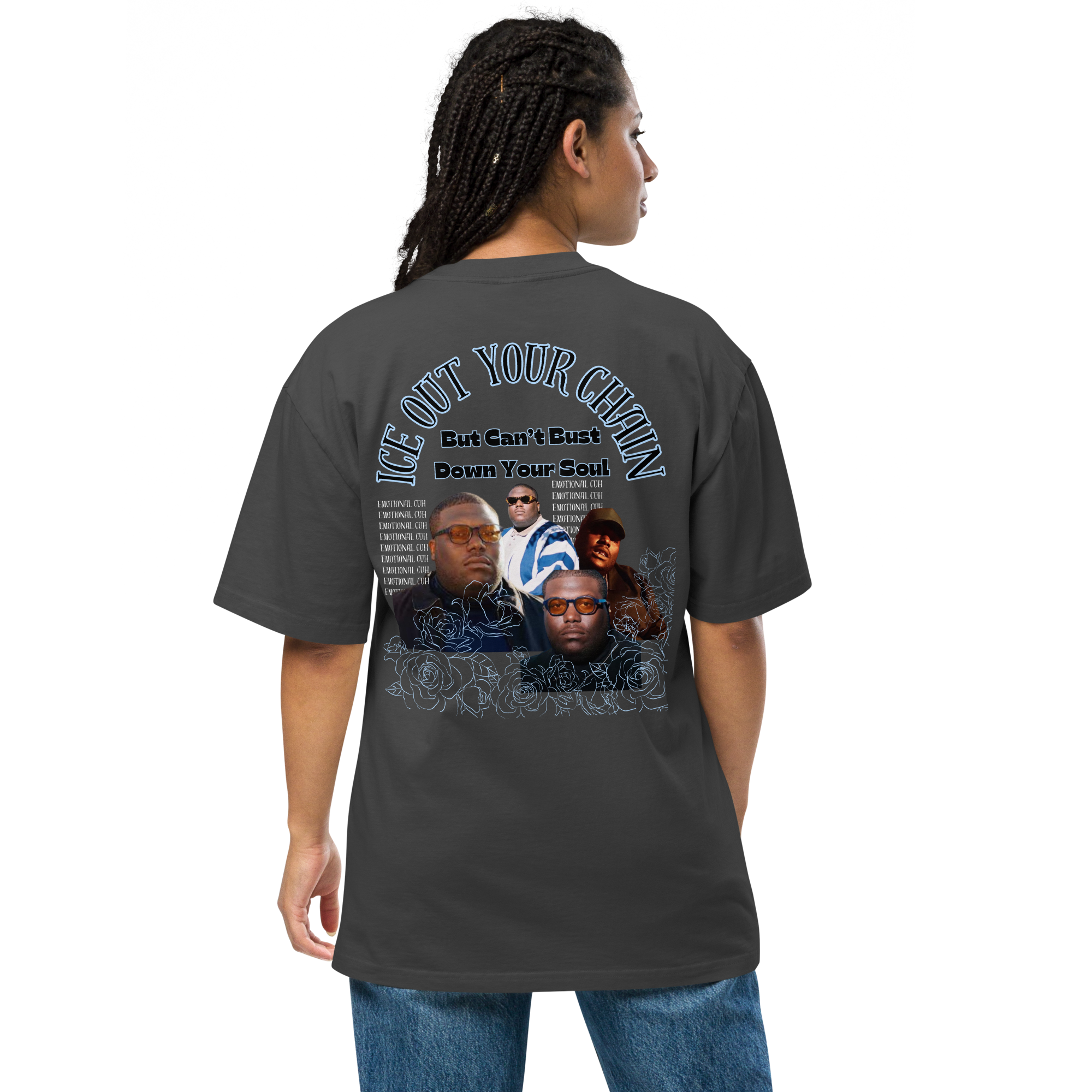 Bust Down Your Soul Oversized faded t-shirt