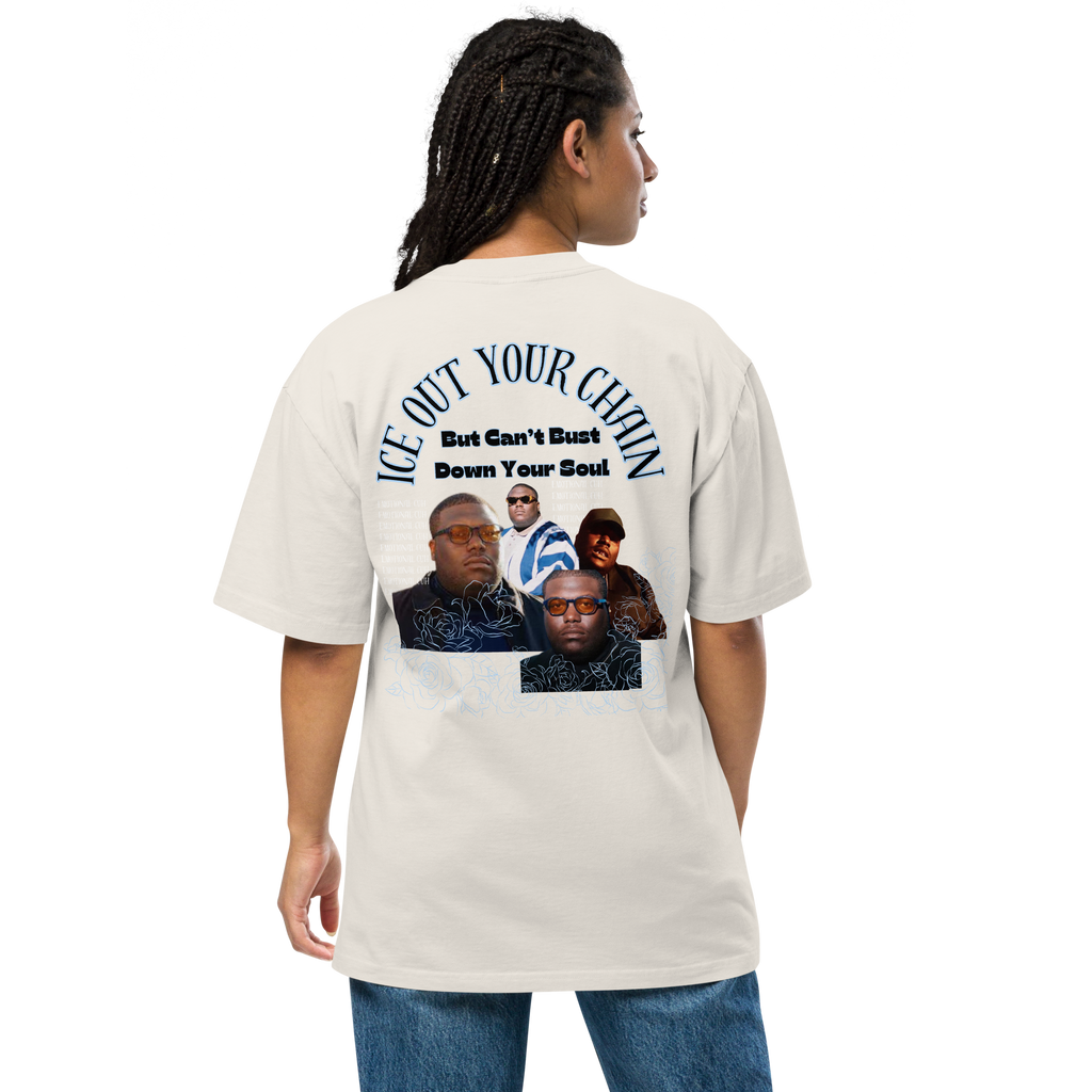 Bust Down Your Soul Oversized faded t-shirt