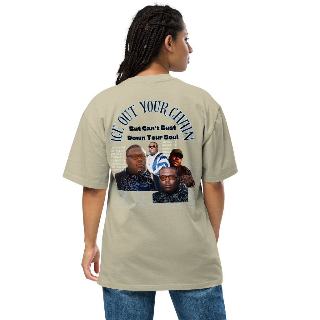 Bust Down Your Soul Oversized faded t-shirt