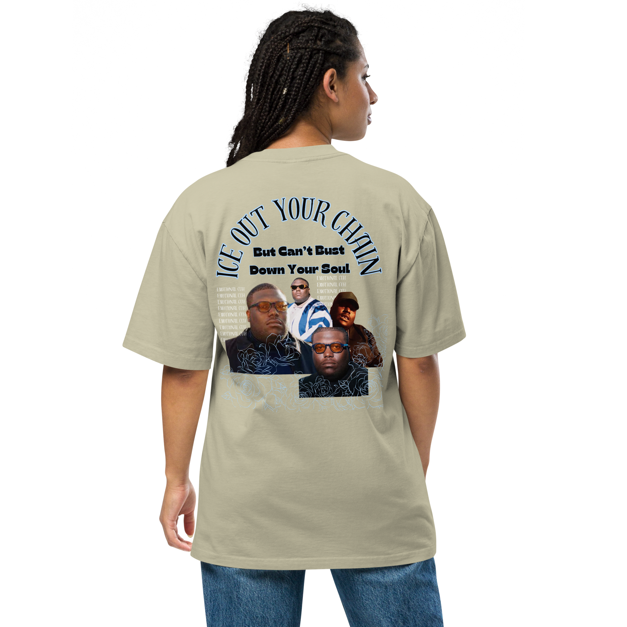 Bust Down Your Soul Oversized faded t-shirt