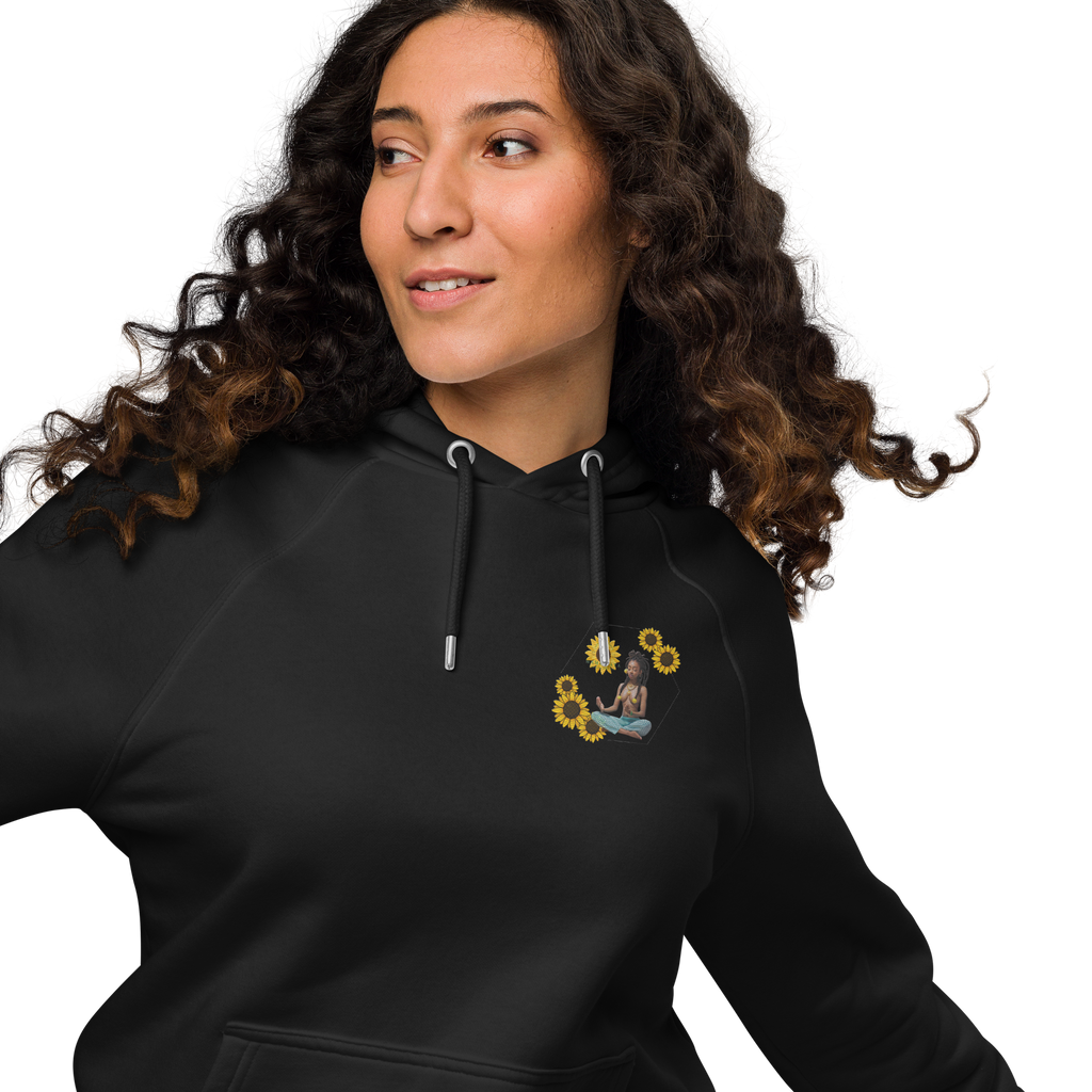 Blaque Magick Woman Embroidered Unisex Eco Raglan Hoodie