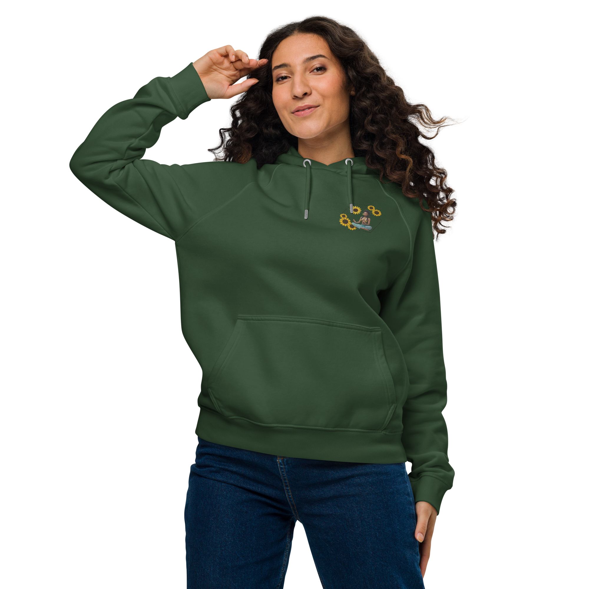 Blaque Magick Woman Embroidered Unisex Eco Raglan Hoodie