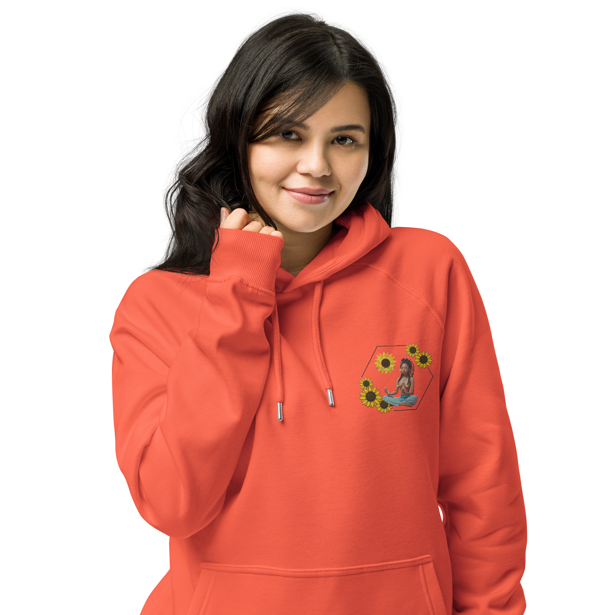 Blaque Magick Woman Embroidered Unisex Eco Raglan Hoodie
