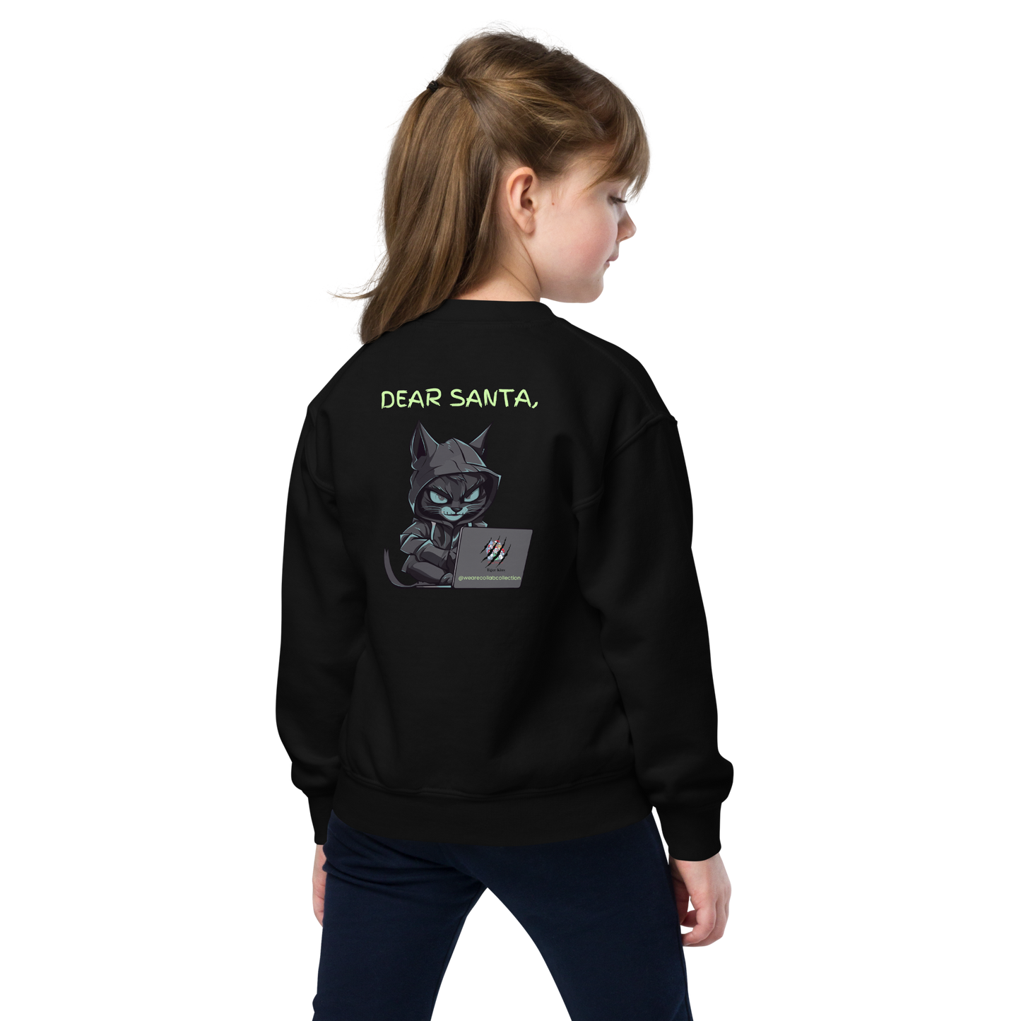 Dear Santa, T. Kitty Youth Crewneck Sweatshirt