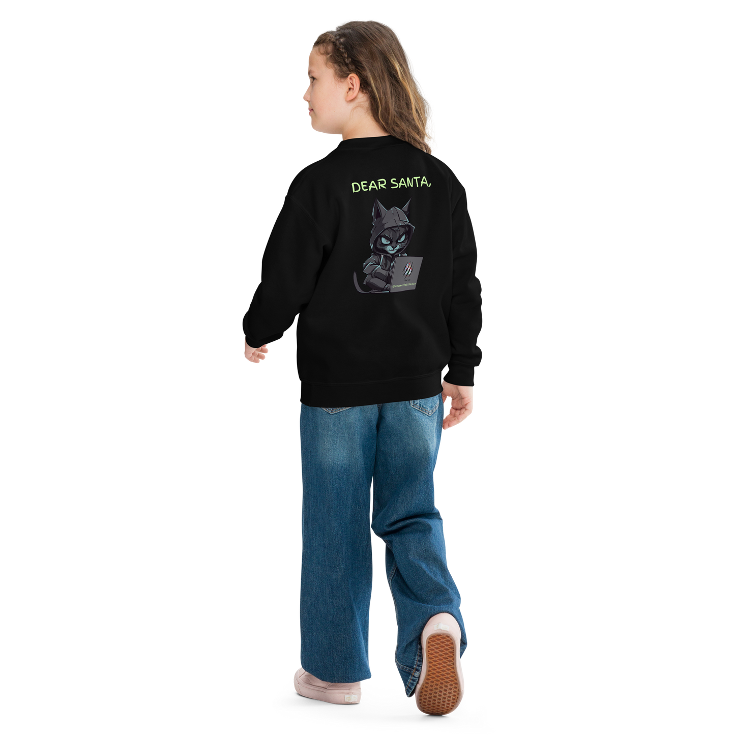 Dear Santa, T. Kitty Youth Crewneck Sweatshirt