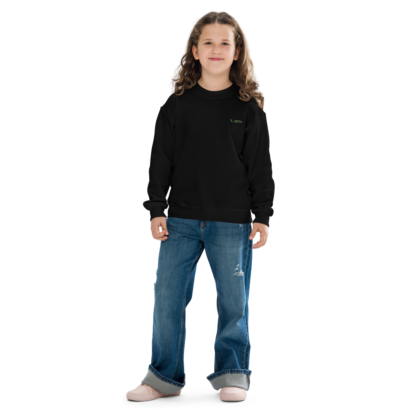 Dear Santa, T. Kitty Youth Crewneck Sweatshirt