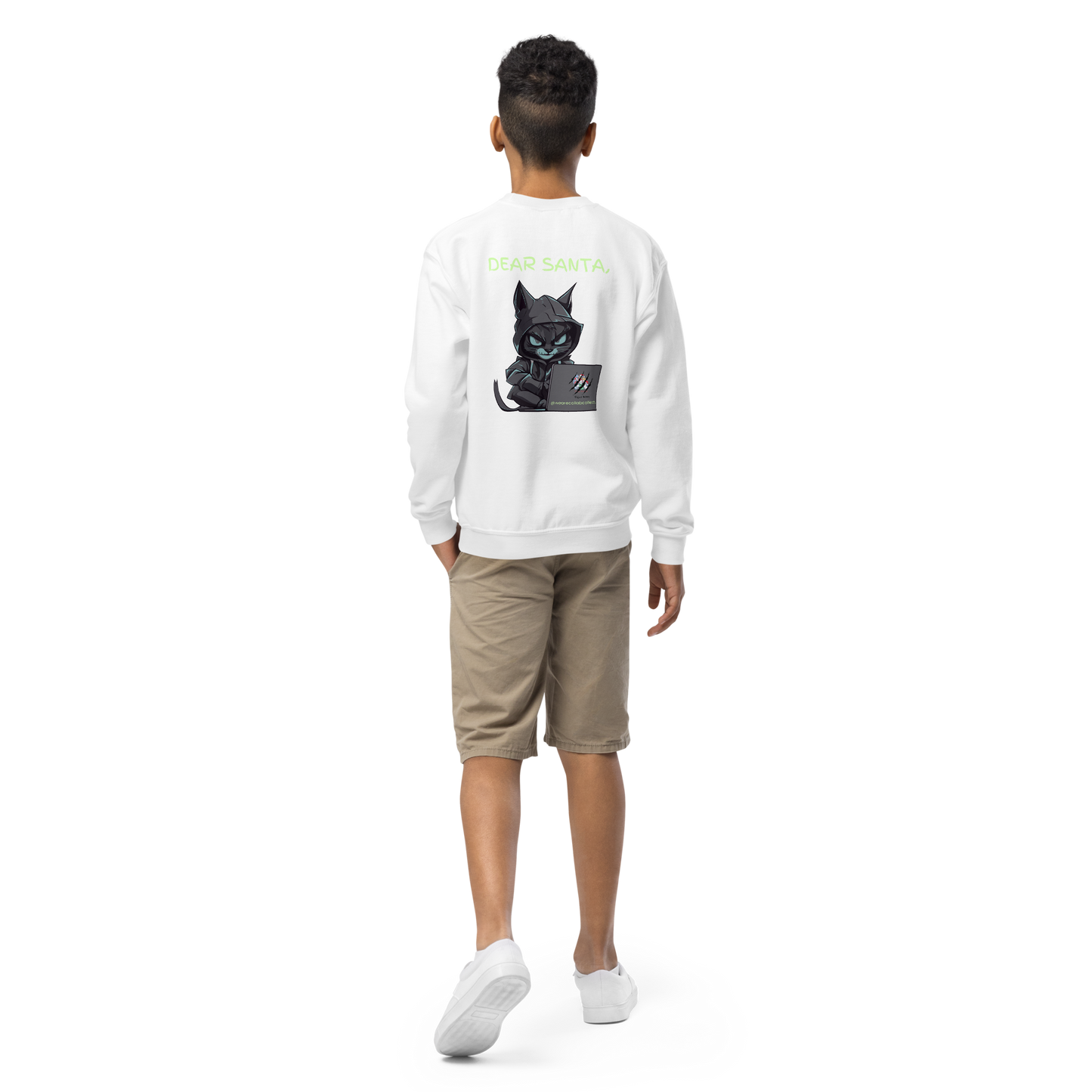 Dear Santa, T. Kitty Youth Crewneck Sweatshirt