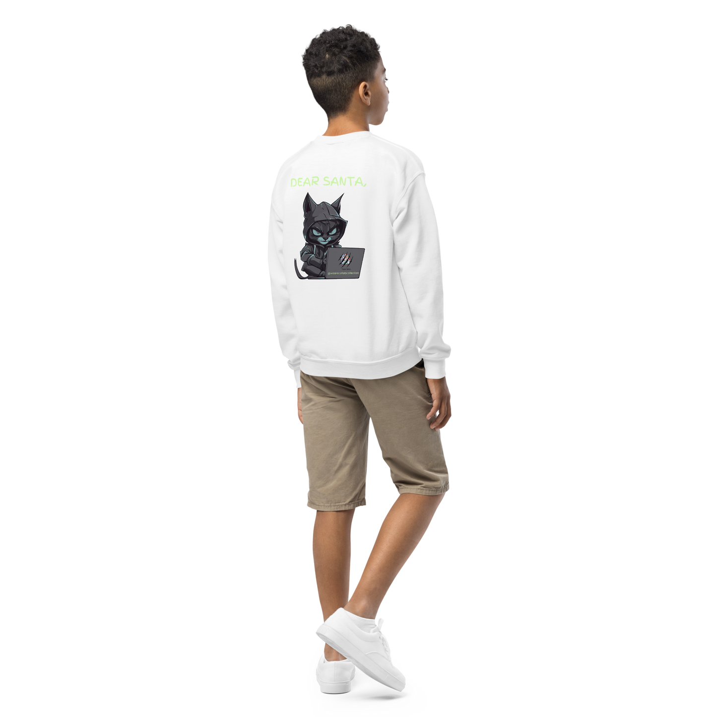 Dear Santa, T. Kitty Youth Crewneck Sweatshirt